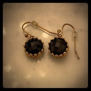 Gold plated black onyx earrings